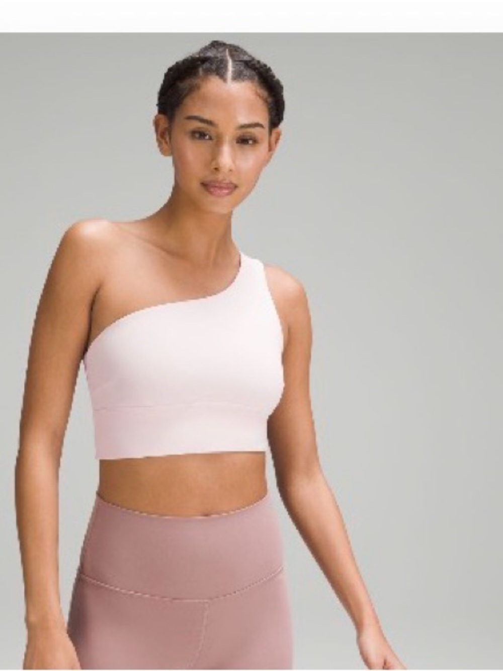 lululemon athletica One-Shoulder Sports Bra in Light Pink